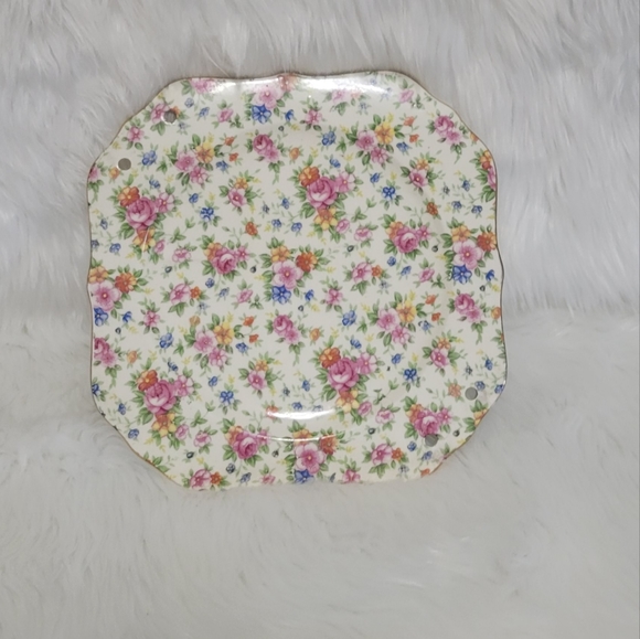 MM Japan Vtg Rose Cherry Peach Blossom Chintz Plate Cottagecore shabby chic - Picture 1 of 6